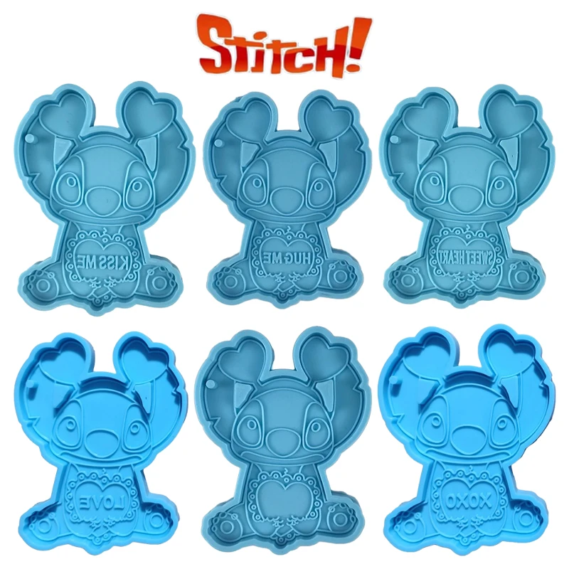 

Disney Stitch Silicone Mold DIY Resin Keychain Pendant Jewelry Cartoon Handmade Cookies Chocolate Cake Baking Mould Bakeware