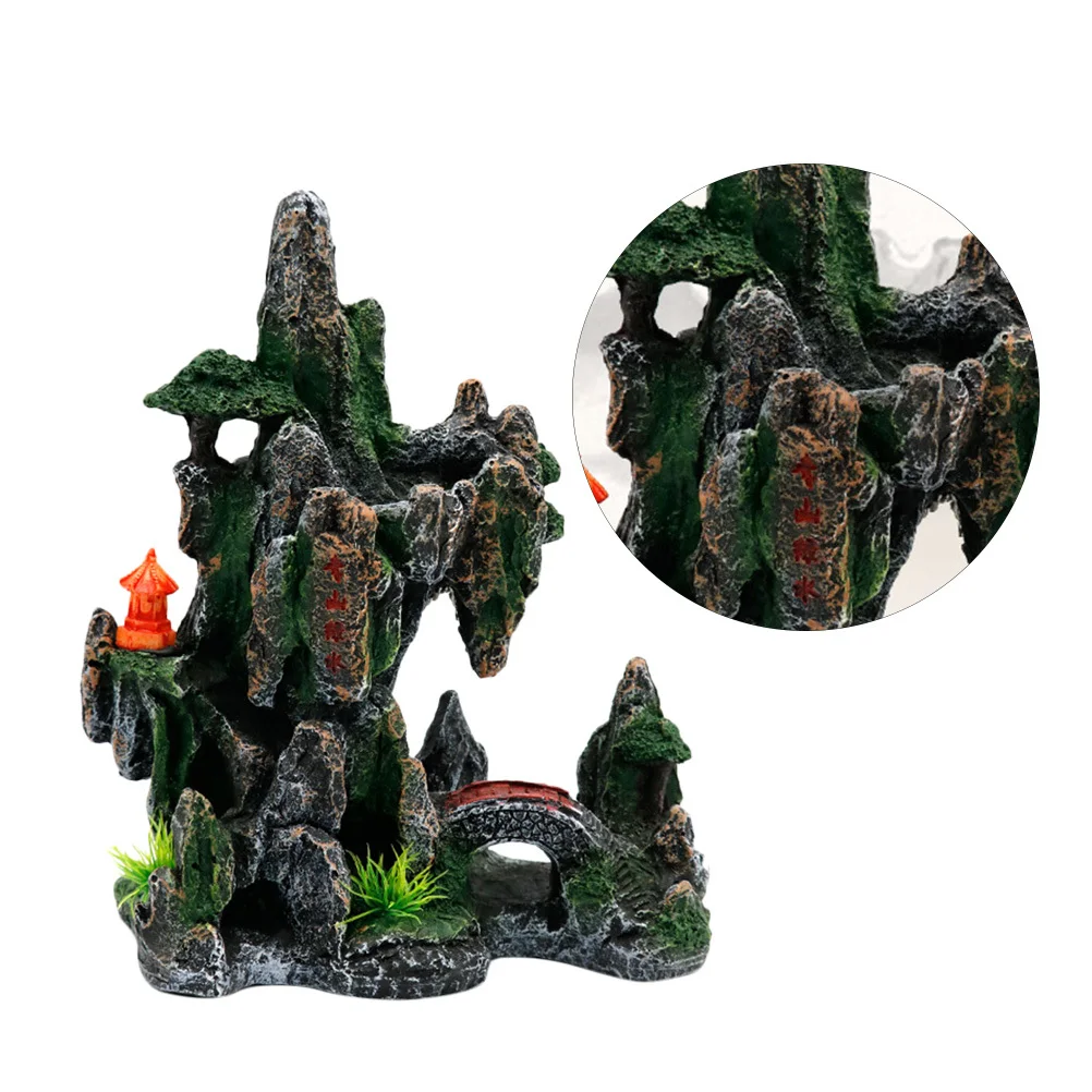 

Habitat Fish Tank Aquarium Mountain Decor Resin Artificial Aquarium Decorations Rockery Ornament Landscape
