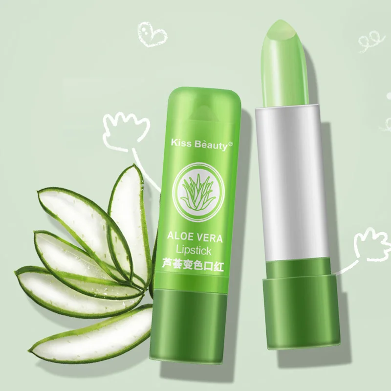 Aloe Vera naturale Cambia colore della temperatura Rossetto Idratante a lunga durata Trucco labbra Balsamo per labbra Lucidalabbra anti-screpolature