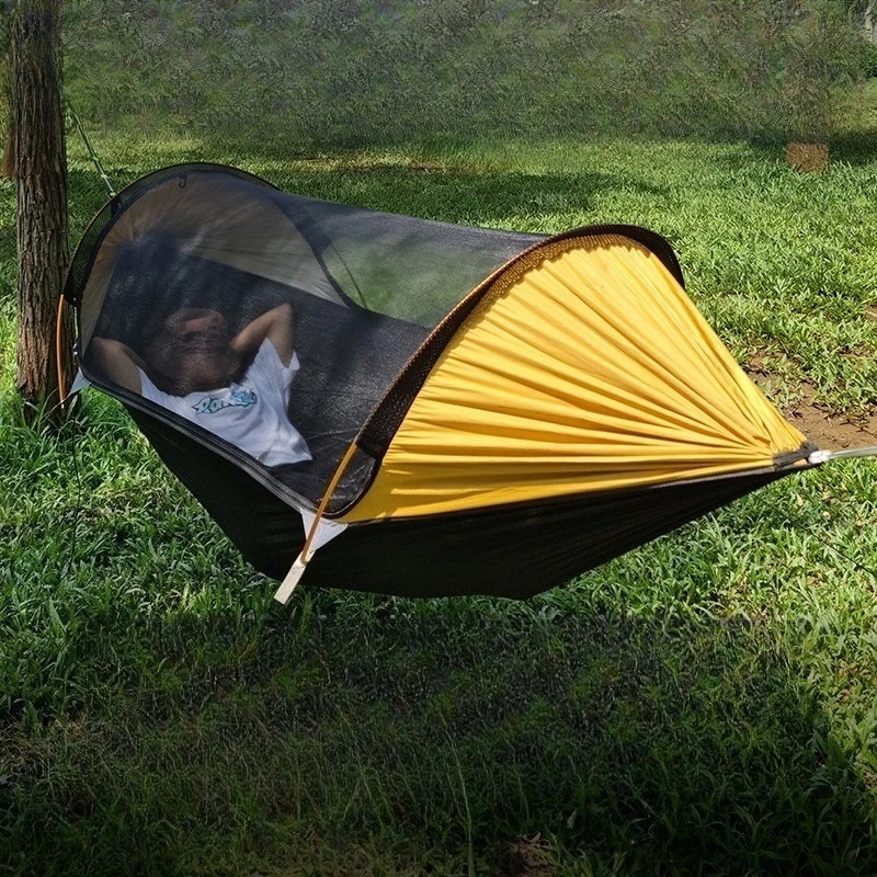 For outdoor, single and double anti-rollover with mosquito net, parachute cloth park outdoor mosquito hammock