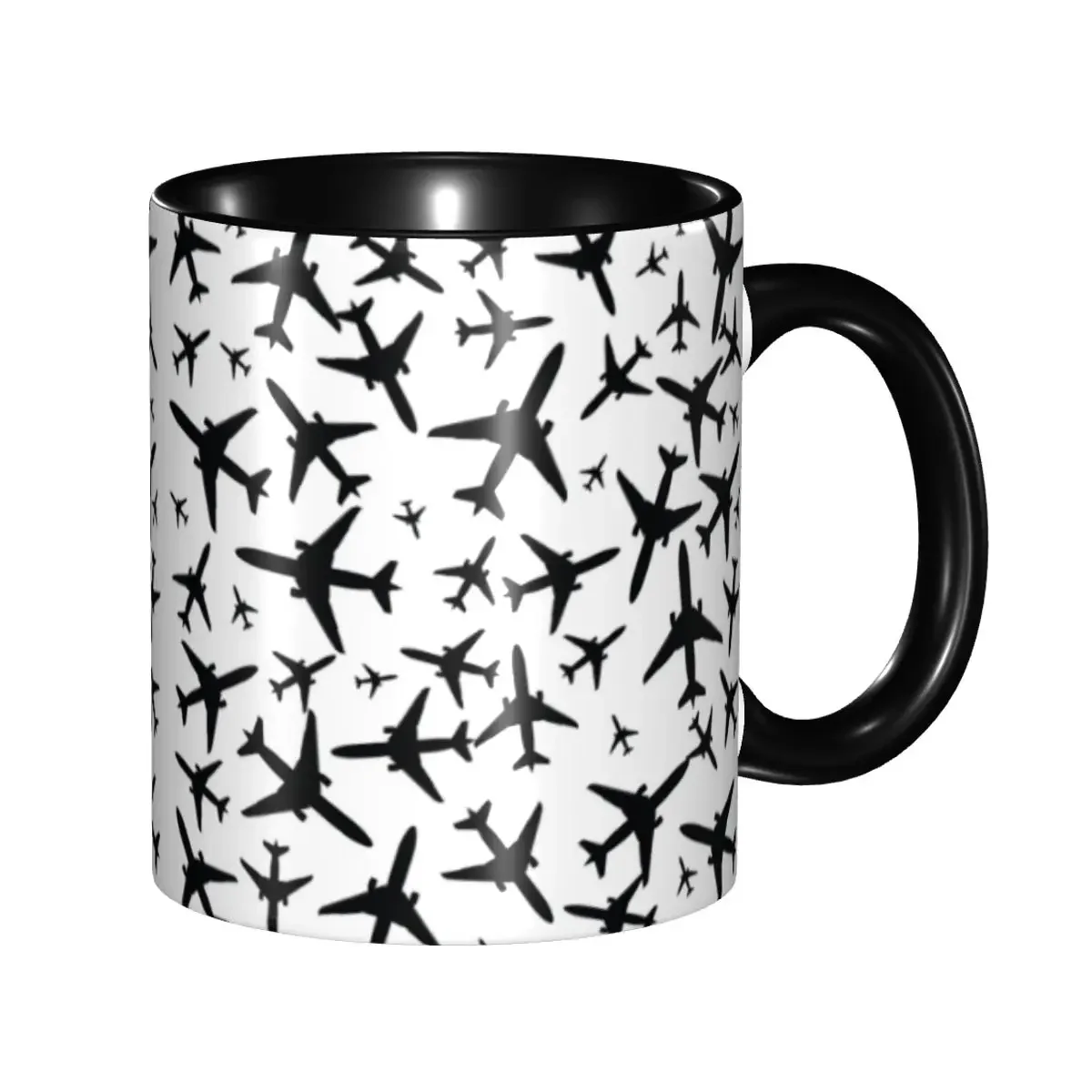 Customized Random Airplanes Pattern Coffee Mugs DIY Aviation Fighter Pilot Ceramic Tea Milk Cup