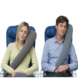 PVC Travel Pillow Inflatable Air Portable Headrest Chin Support Cushions for Airplane Plane Car Office Rest Neck Nap Pillow