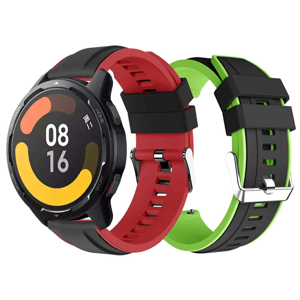 

Double Color Silicone Strap For Xiaomi Mi Watch Color 2 Sport Smart Wristband Replaceable Bracelet For Xiaomi Mi Watch S1 Active