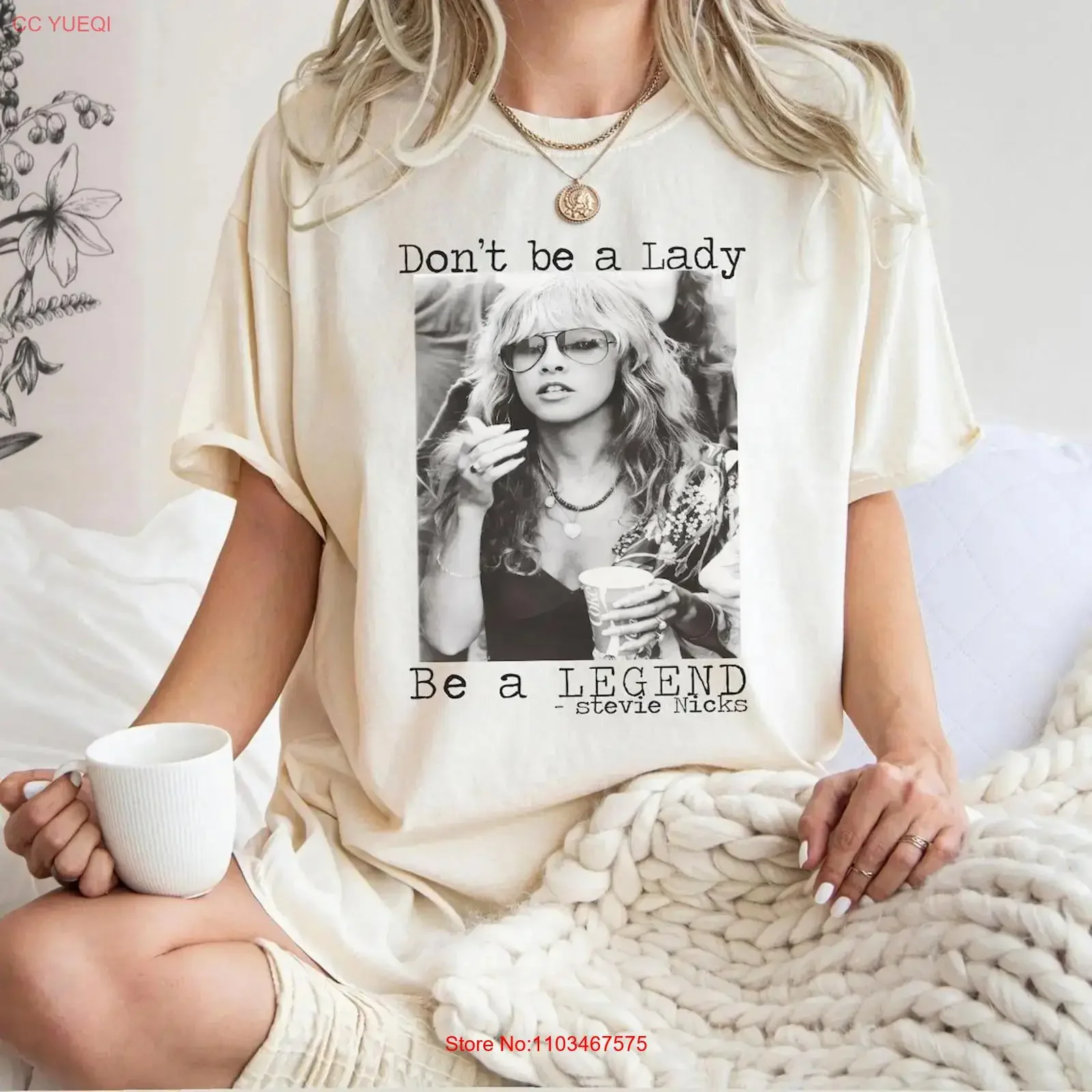 Футболка «Не быть леди» Legend Stevie Nicks, винтажная стираная модельерская одежда, слегка универсальный топ для повседневной носки Футболка «Не быть леди» Legend Stevie Nicks, винтажная стираная модельерская одежда, слегка универсальный топ для повседневной носки