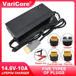 VariCore 14.6V 12V 10A Lifepo4 charger 110-220V 4S 12V lithium iron phosphate battery pack high-power charger XT60 XT90 clamp