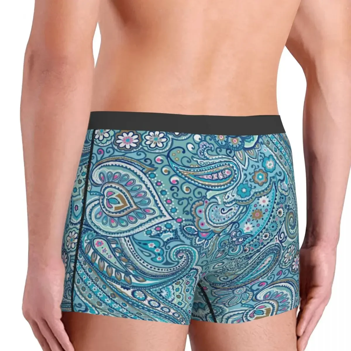 Caleçon Respirant avec Dessin Paisley pour Homme, Sous-Vêtement Masculin, Short Imprimé, Boxer