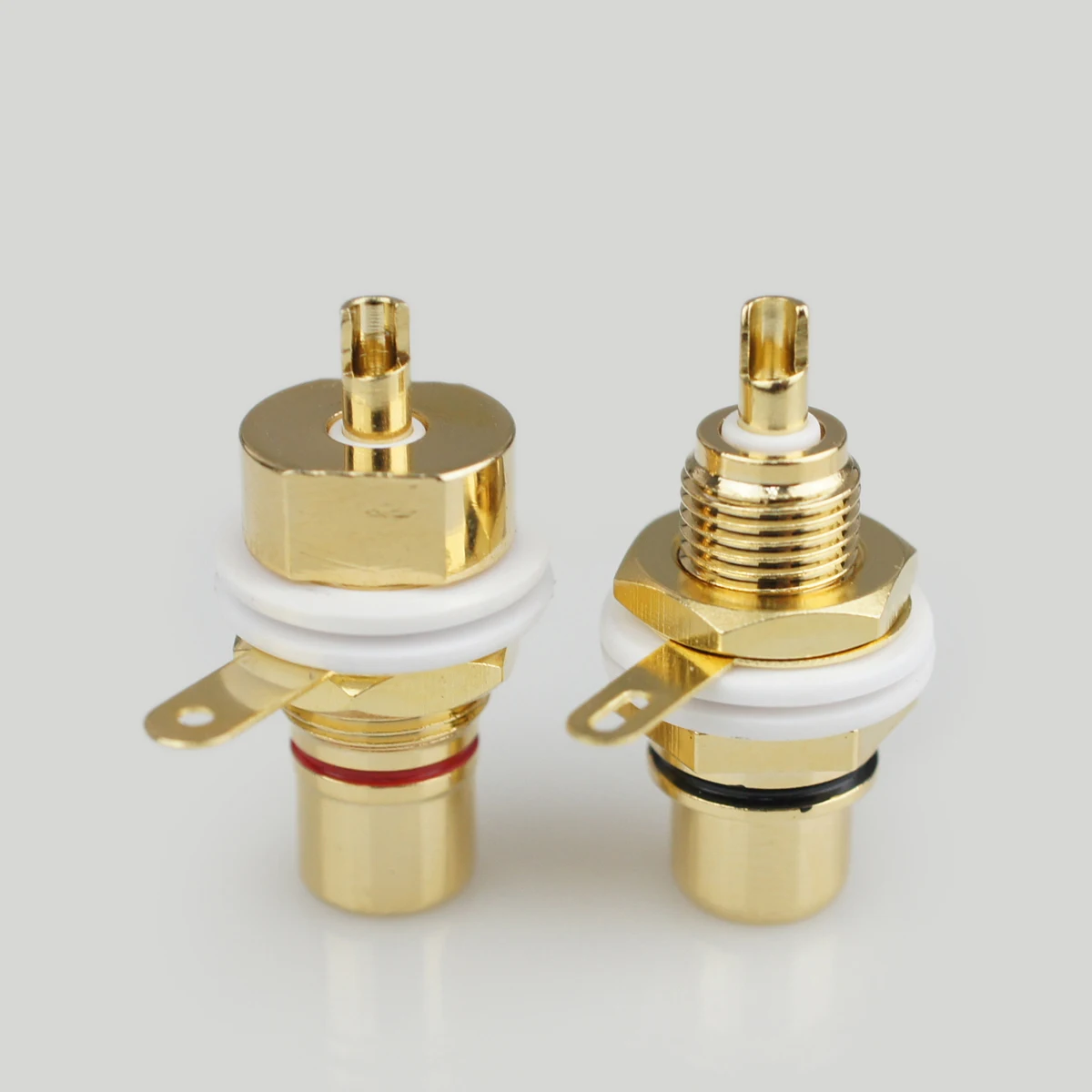 1 par amp de alta fidelidade cobre puro banhado a ouro rca fêmea soquete chassi rca cmc conector fêmea plugue do terminal áudio cobre