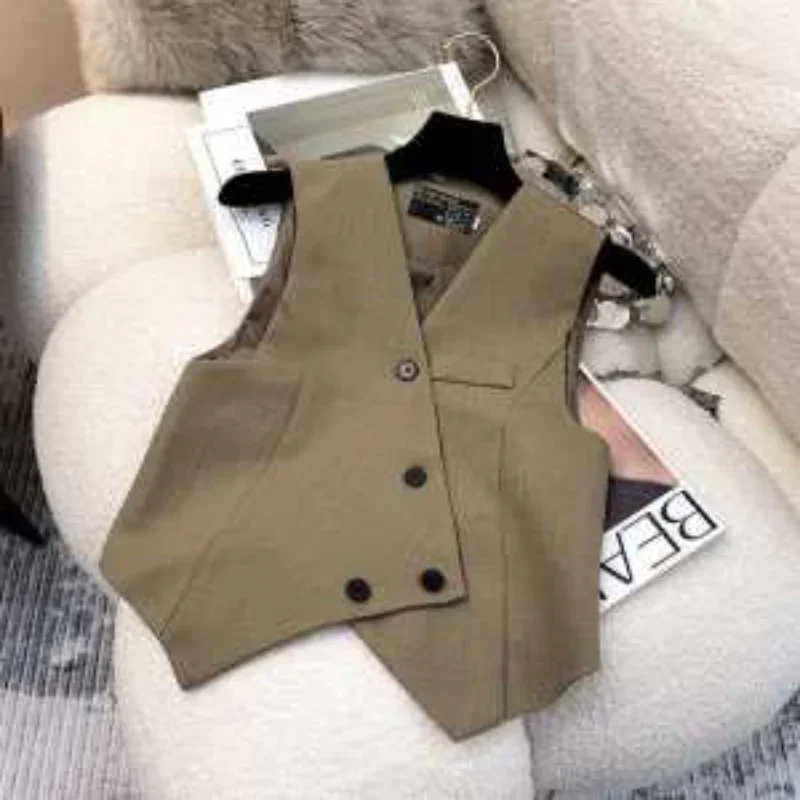 Women's Purple Sleeveless Blazer Vest Slim Fit Double Breasted Waistcoat Office Casual