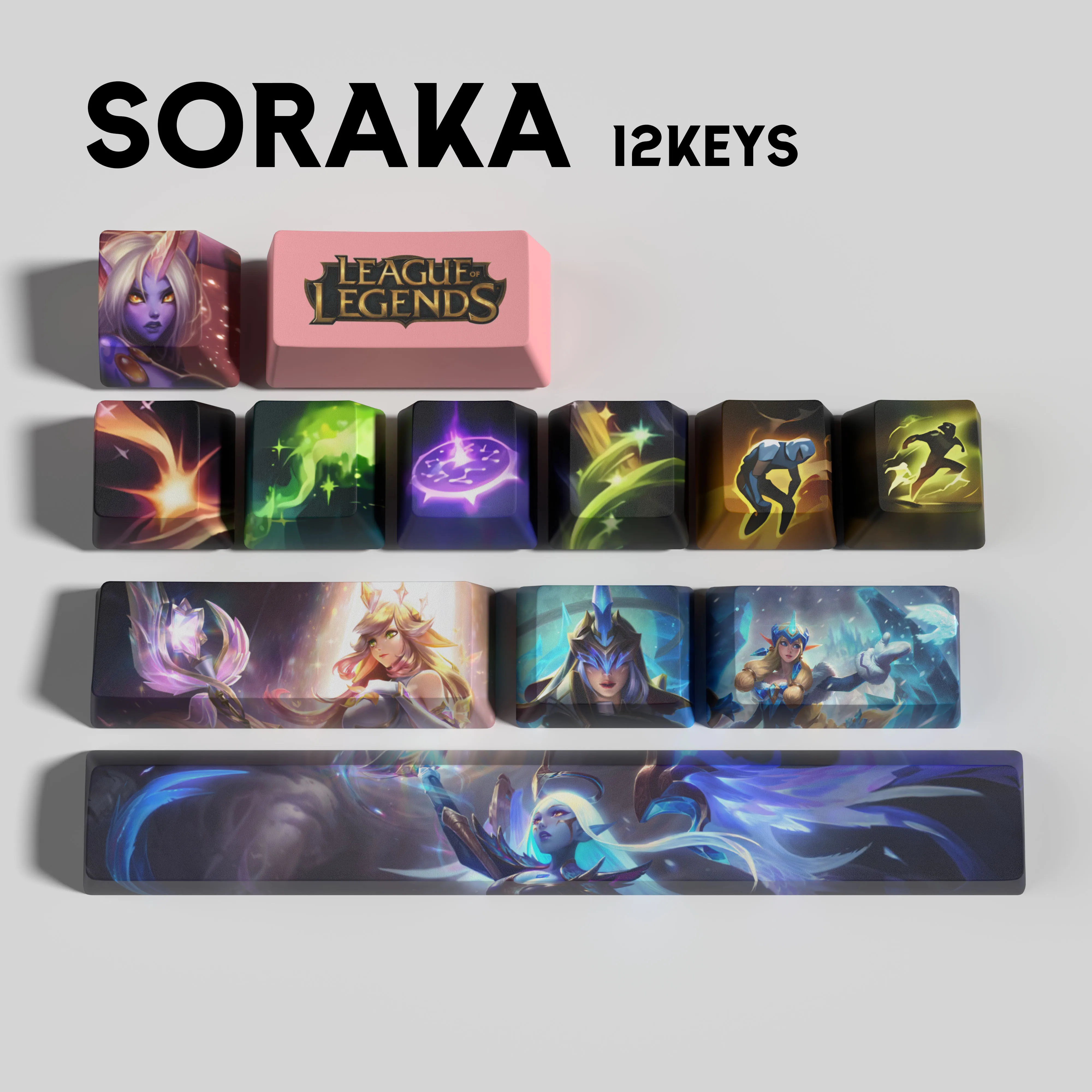 Soraka keycaps League of Legends keycaps  game keycaps OEM Profile 12keys PBT dye sub keycaps