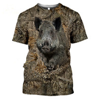 Camouflage Hunting Animals Print Summer Men's O-Neck T-Shirt Casual Short Sleeve Oversized Pullover Trend Streetwear Men Clothes