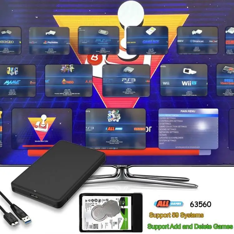 Игровой мини-ПК Plug & Play, J1800 2THDD 4 Гб ОЗУ, ретро портативный 12 В постоянного тока, HD графика, Черный твердый мини игровой ПК