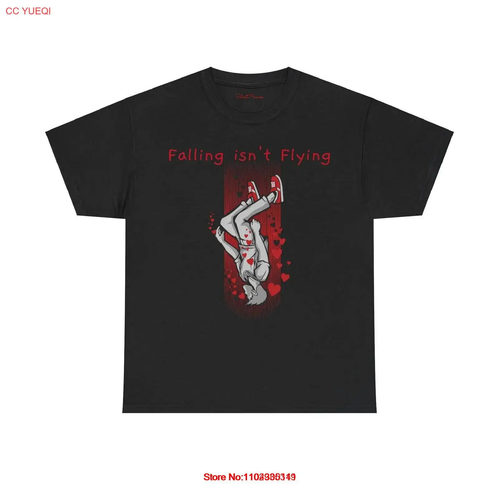 

Тяжелая хлопковая футболка Falling Isn't Flying SilentHeaven Designs