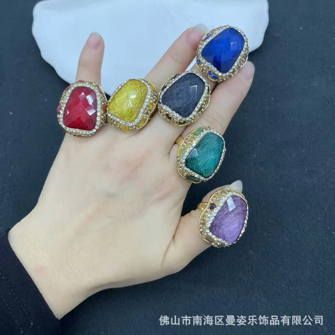DIY accessories New product second-generation opal ring French niche personalized fashion light luxury handmade jewelry cross-bo