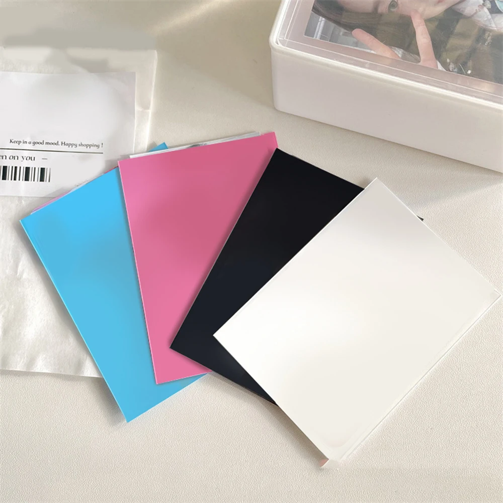 50pcs/pack Card Storage Bag Translucent Color PVC Photo Cover Photo Cards Protective Cover Flat Card Sleeve INS Postcard Film