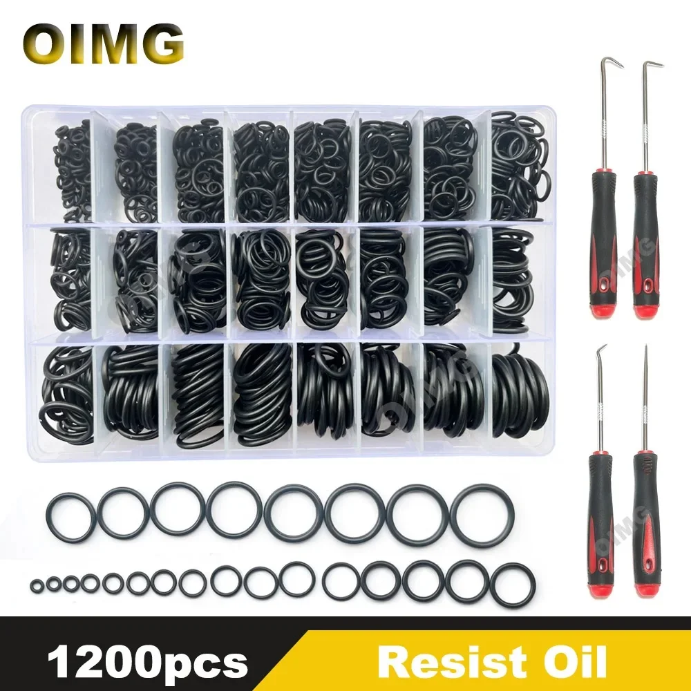 200/740/1200Pcs Rubber O Rings Kit Sealing Gasket Washers for Auto Air Conditioner Faucet Water Repair Resist Oil NBR O-Ring