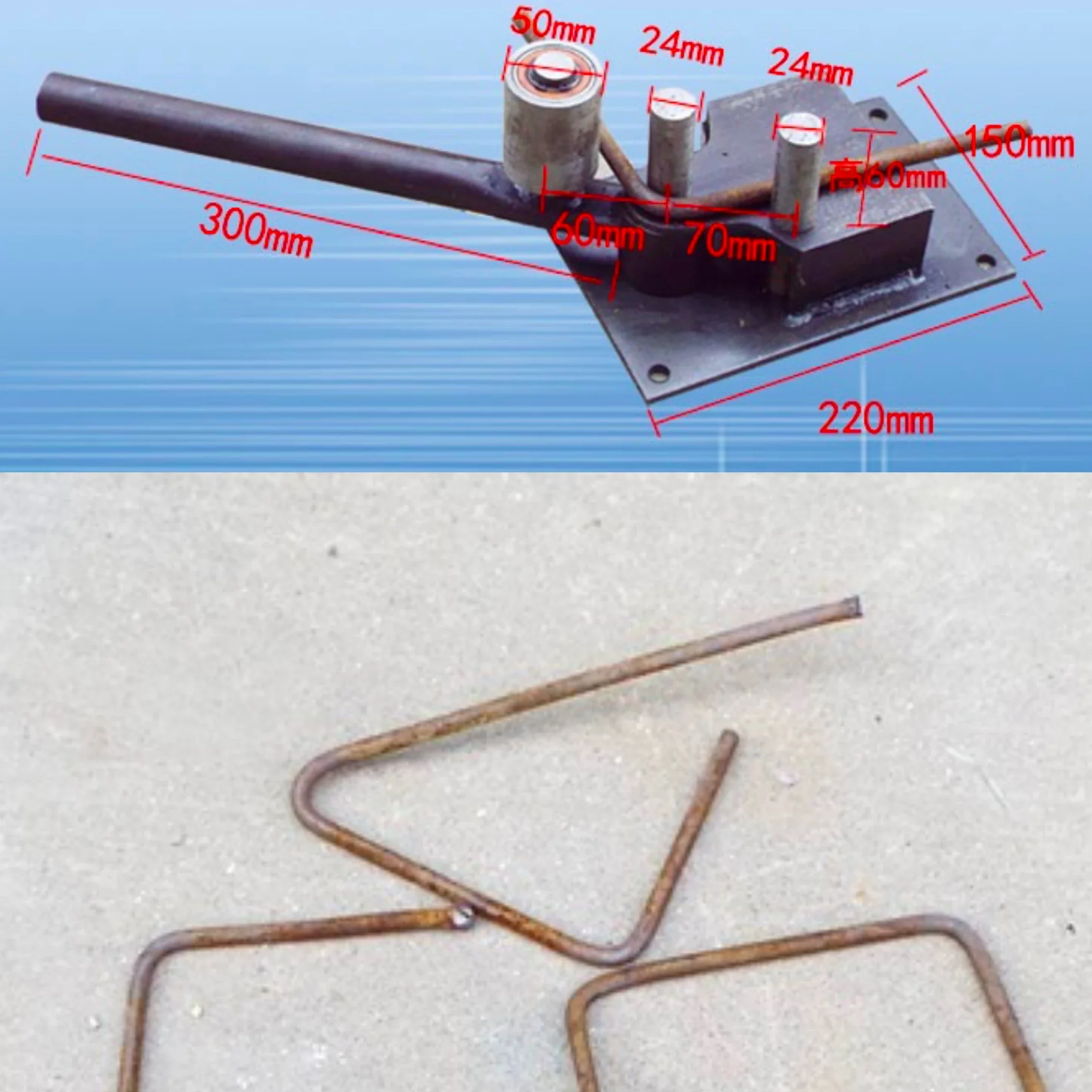 4MM-14MM Manual Steel Bar Bender Portable Construction Building Bending Machine Rebar Bending Tool Deformed Rod Folding Machine