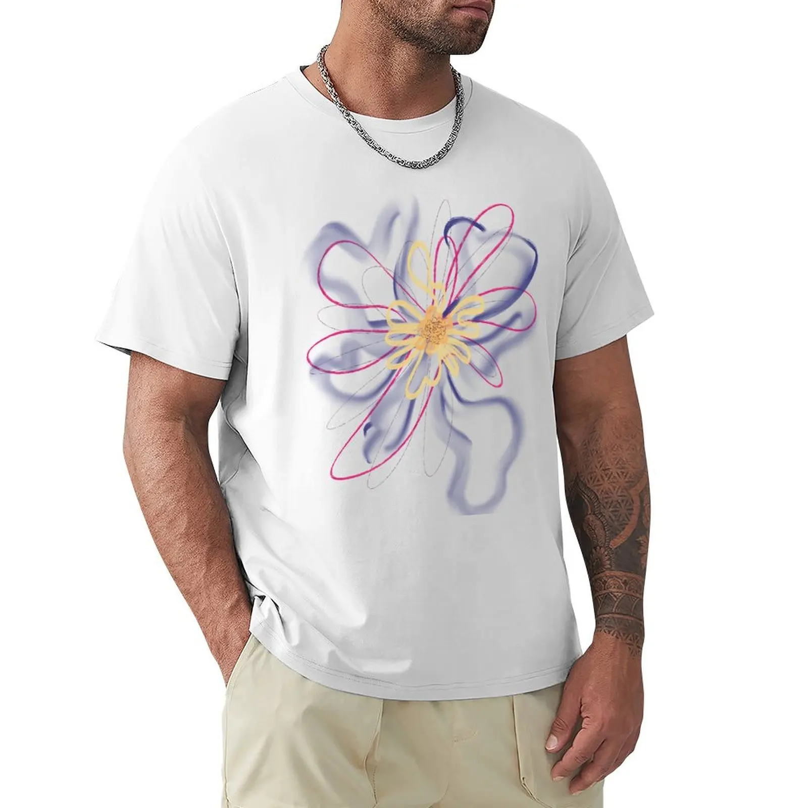 Purple flourish T-Shirt blacks kawaii clothes T-shirt men