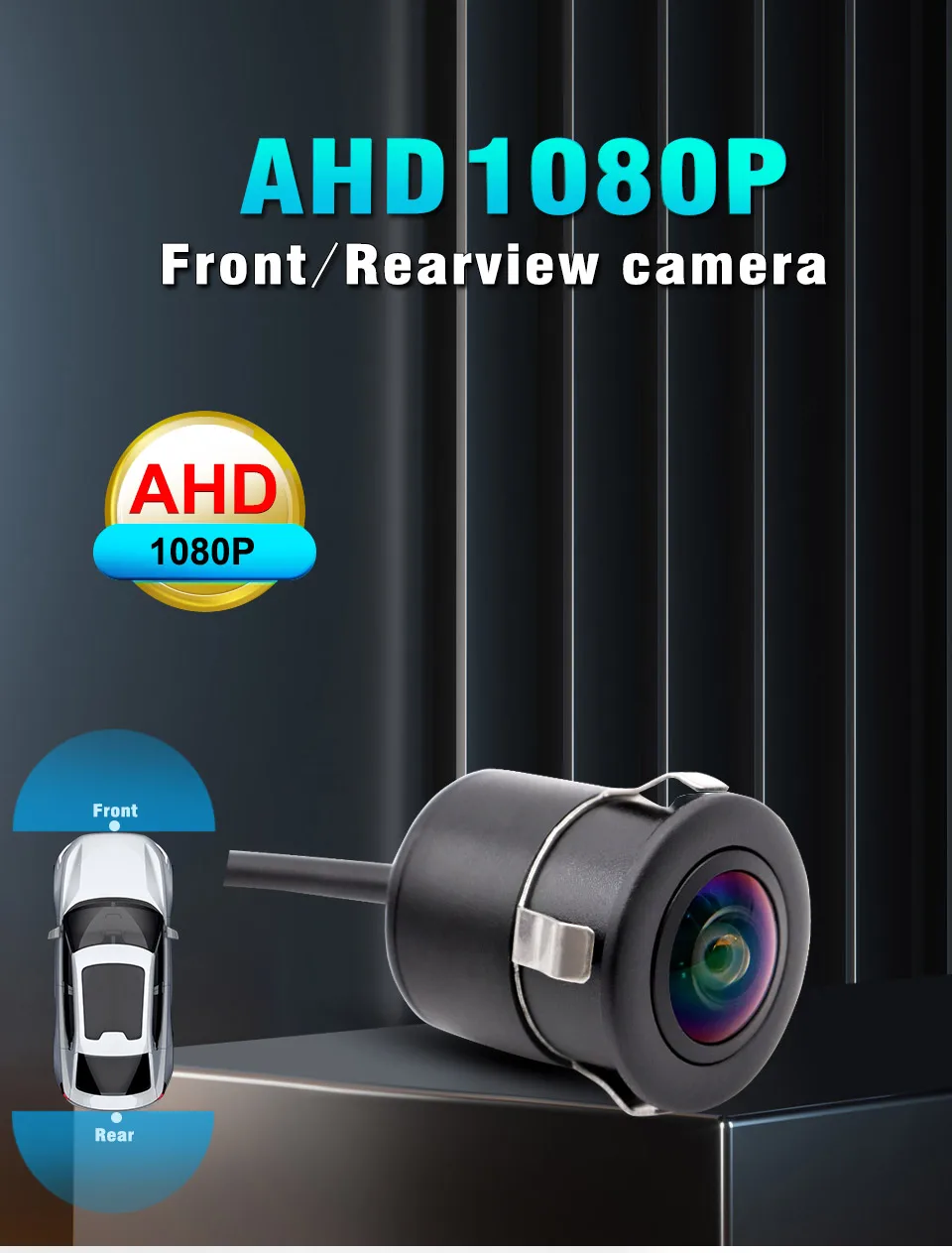 Auto-Front- und Rückfahrkamera, Parkkamera, AHD 720P CVBS, 170-Grad-Weitwinkel, IP68 wasserdicht, HD-Kamera, 1/3/6/10 Stück – Detail 3