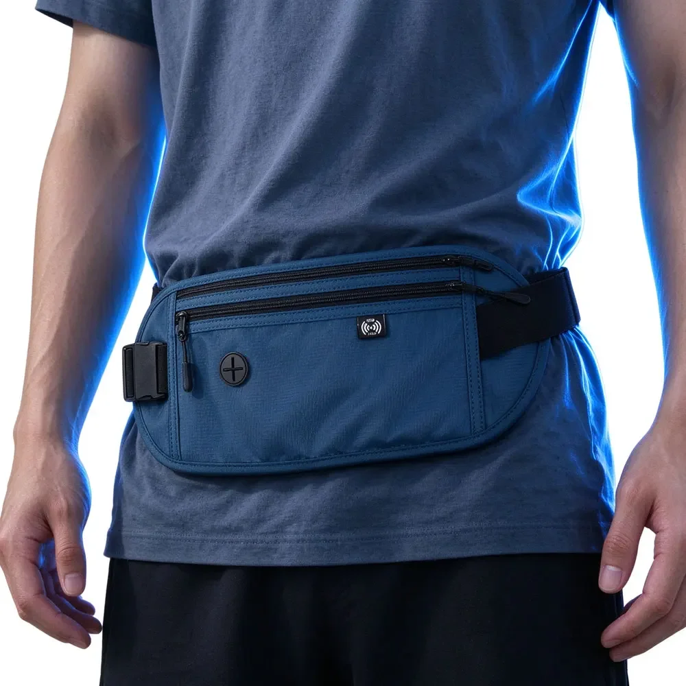 RFID Anti-Theft Travel Waist Pouch, Lightweight Hidden Money Belt with Multiple Compartments, Earphone Jack Design for Daily Use