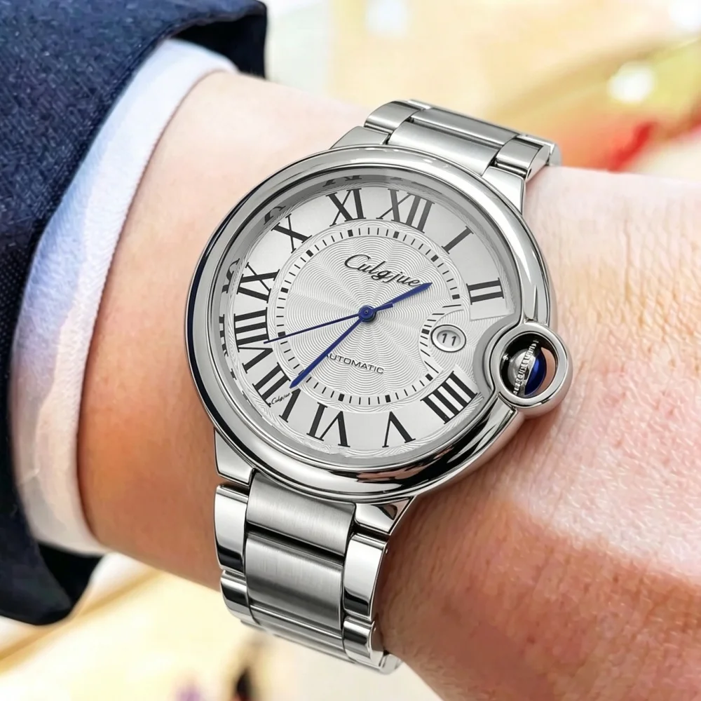 

Classic Men's Quartz Watch, Stainless Steel Strap with Roman Numeral Dial, with Calendar Display, Waterproof, Versatile for Business and Casual Wear, Light Luxury Casual Watch, Popular Men's Gift Watch, Hot-Selling Men's Watch
