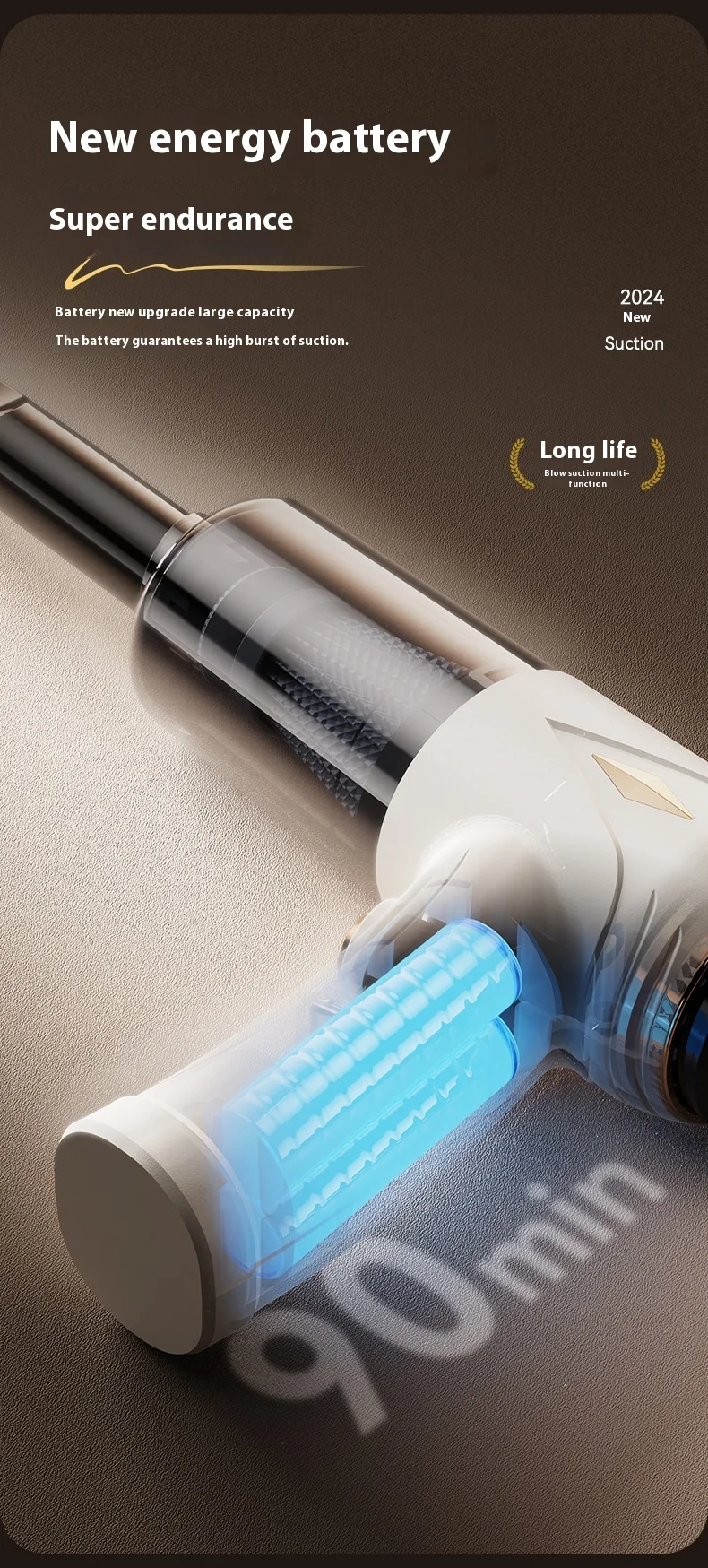 2 в 1, портативный ручной пылесос, беспроводной, многофункциональный, 3000 мА, мощный, двойного назначения, для домашнего автомобиля, со светодиодной подсветкой
