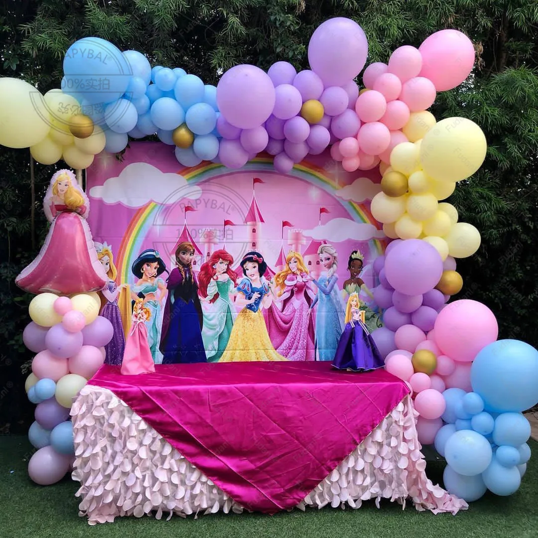 109pcs Disney Princess Foil Balloons Arch Garland Kit Kids Girls Favor  Birthday Party Decorations Air Globos Supplies Toys Gift