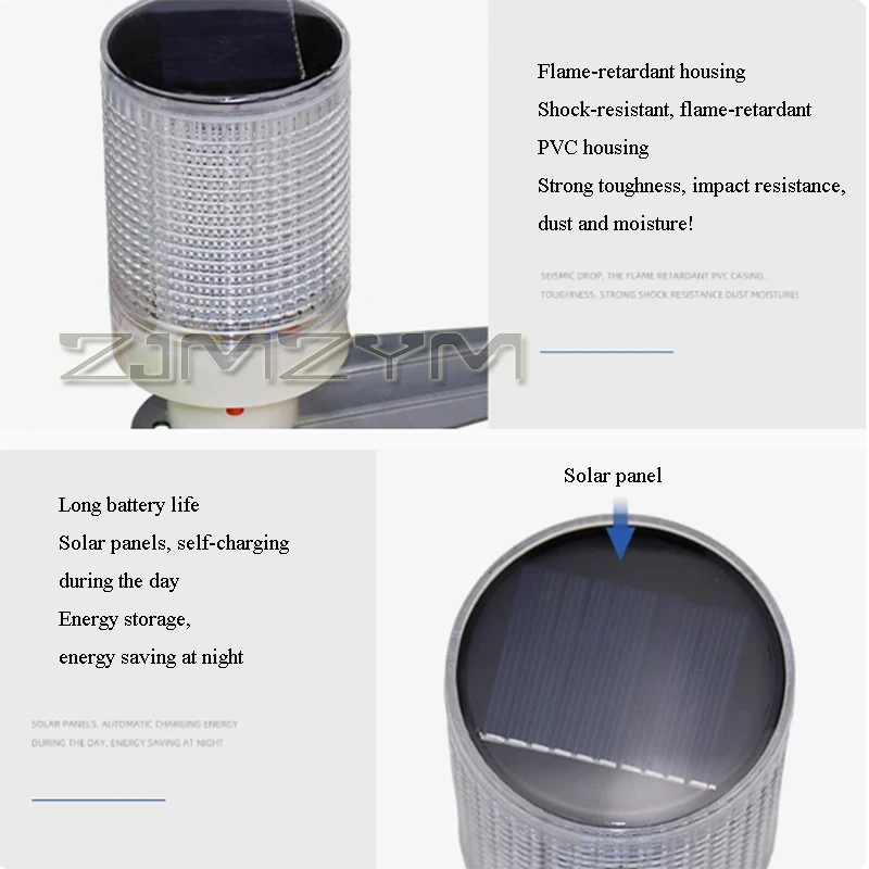 LED lumière d'avertissement solaire Construction lumière clignotante contrôlée barrière de circulation routière Signal voyant d'avertissement clignotant Signal lumineux