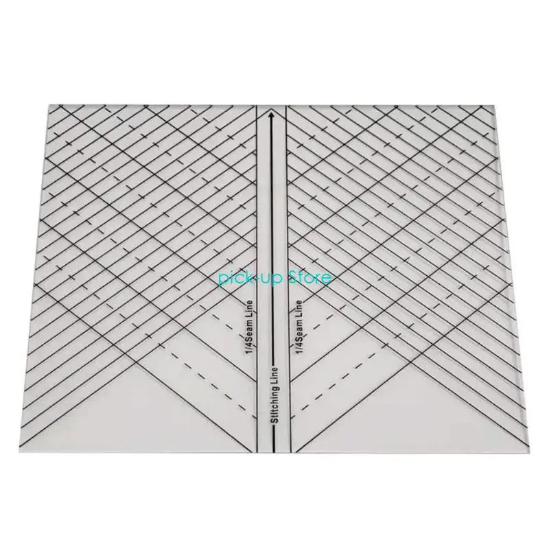 Q5WA متعددة الوظائف شفافة خياطة مسطرة مستقيمة اللحف استنسل حاكم خياطة حاكم خطوط خياطة واضحة للخياطين