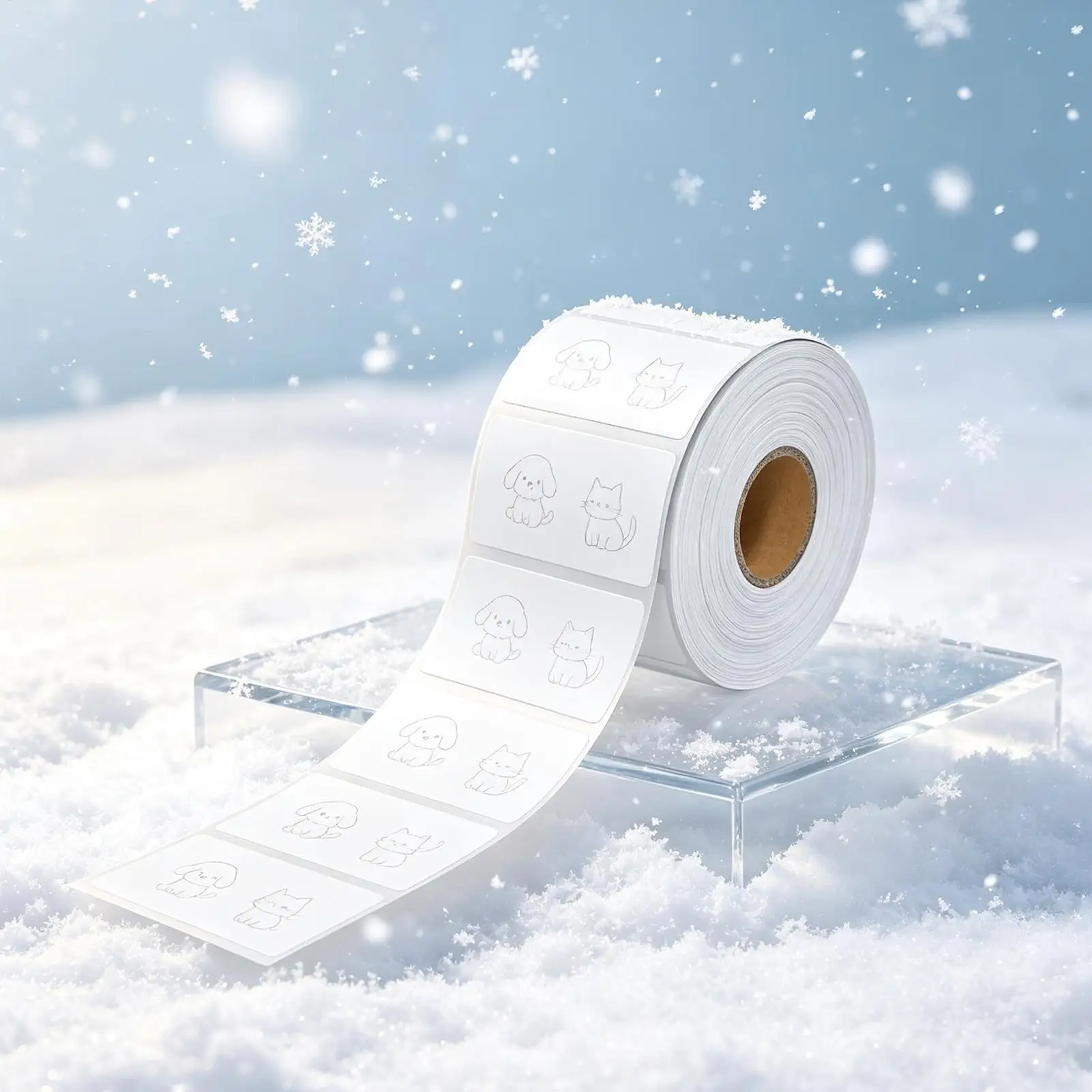 Thermal Sticker Paper 2x1 Inch Waterproof Tear-Resistant Freezer-Safe Strong Printer Labels Storage Organization Rolls For