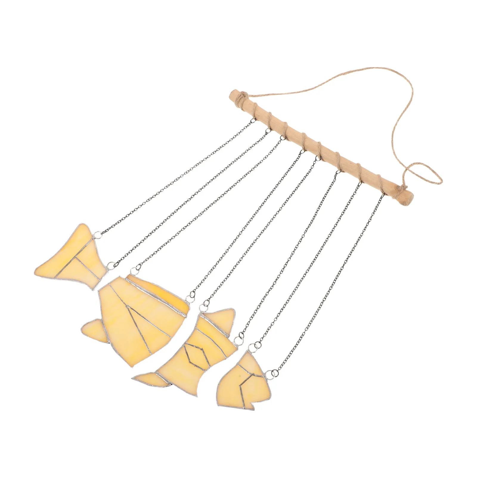 Glass Fish Wind Chimes Small Hanging Crystal Pendant Rainbow Color Transition Sun Catcher Indoor Window Decor Decorative Wind