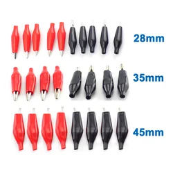 10Pcs Metal Alligator Clip 28mm 35mm 45mm Crocodile Clip with Insulation Plastic Boot for Electric Test