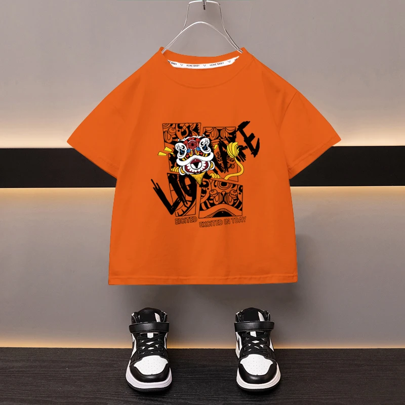 

Boys Girls Summer Kids Clothes Fashion Cartoon Print T Shirt 100%Cotton Short Sleeve Top Tees Children's Streetwear Clothes