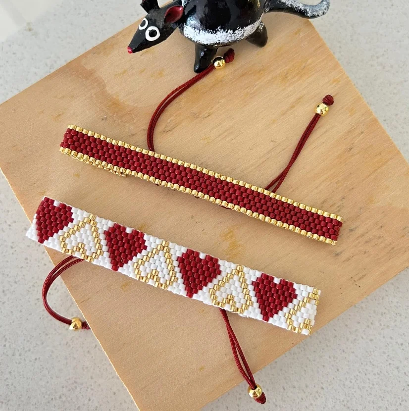 Pulsera de cuentas hecha a mano para mujer, Pulsera de amistad, dije de corazón, joyería de verano, Pulseras de cuentas Miyuki coloridas bohemias