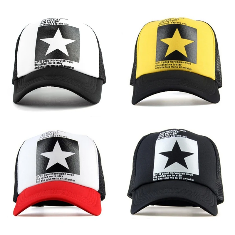 

Street Star Snapback Cap Men's Cotton Breathable Mesh Baseball Cap Women Hip Hop Dad Mesh Hat Fishing Trucker Hat