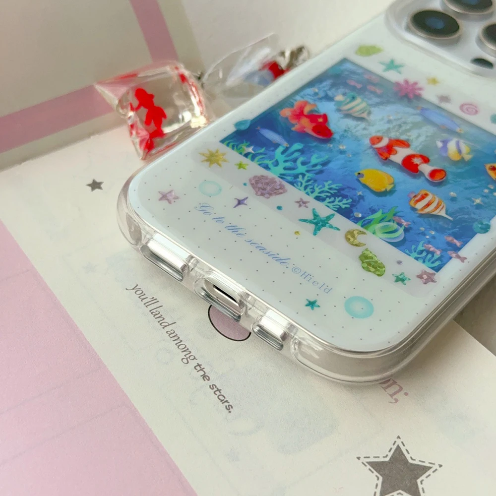 Niedliche koreanische blaue Ozean-rote Karpfenfisch-Handyhülle für iPhone 14 15 16 17 Pro Max 13 15pro, weiche, stoßfeste Abdeckung für iPhone 16 Hülle – Detail 17