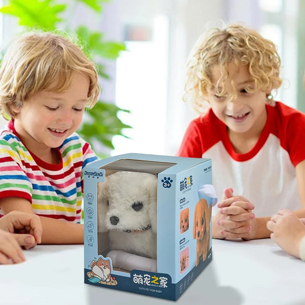 

Электронный робот-собака, реалистичная игрушка для собаки, как настоящий щенок, плюшевая игрушка для щенка, на батарейках, чучело собаки для девочек и мальчиков