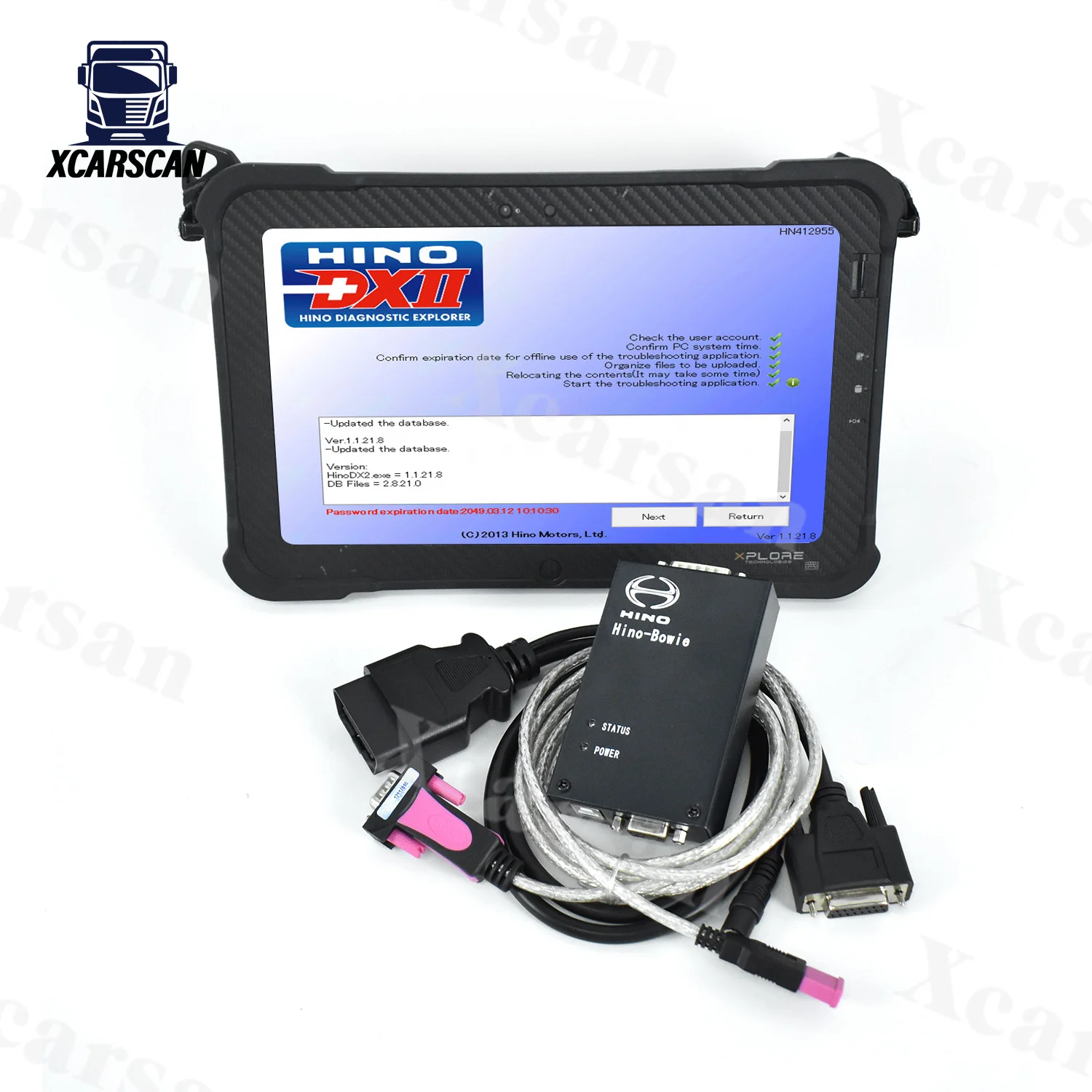 

Планшет Xplore для Hino Bowie диагностический инструмент Explorer OBD2 кабель Hino DX экскаватор грузовик диагностический сканер инструмент