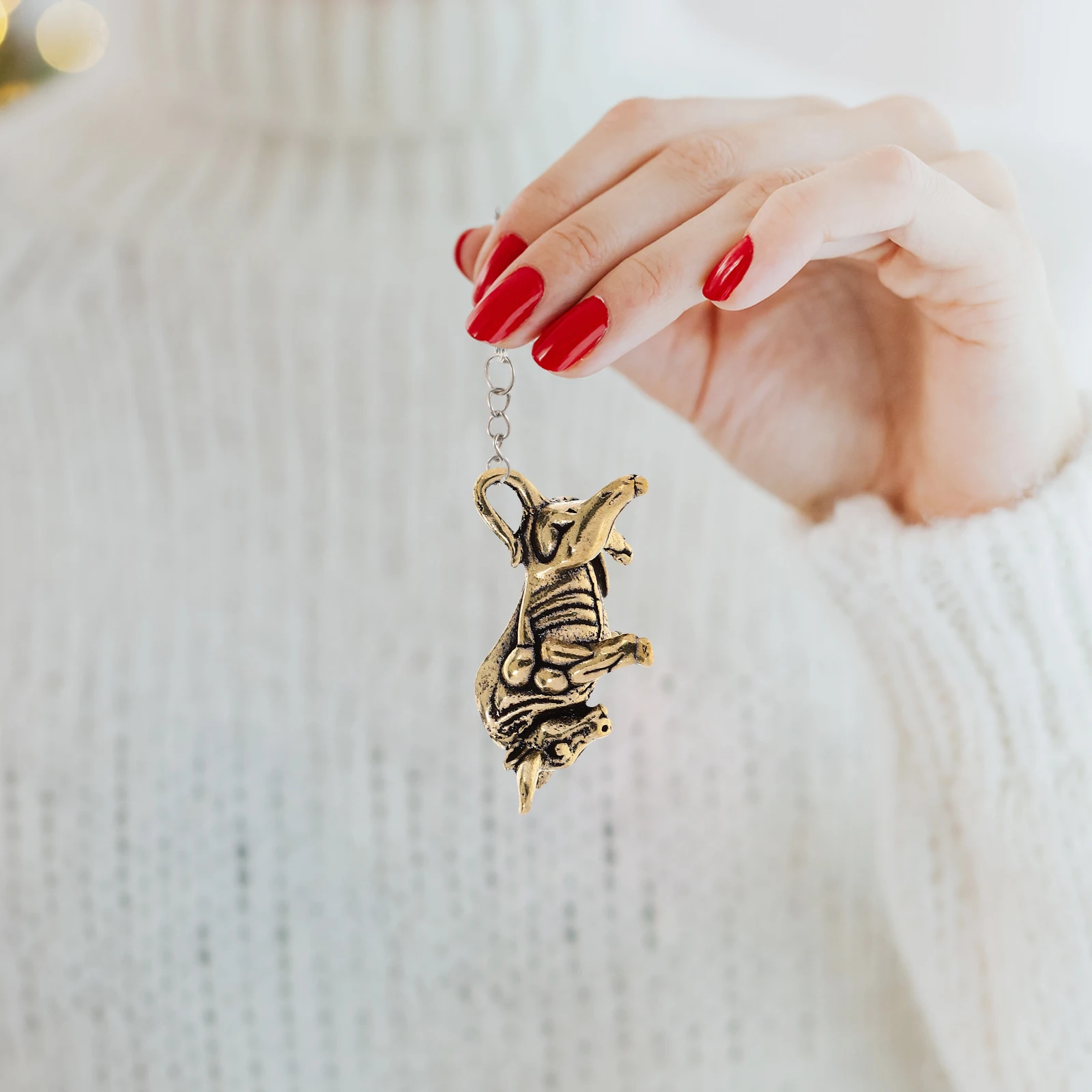 

2 Pcs Brass Bull Keychain Pendant Chinese Zodiac Ox Small Christmas Socks Figurine