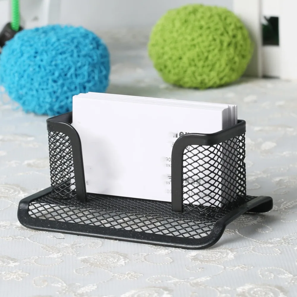 Display Bracket Mesh Card Metal Holder Portable Metal Mesh Business Card Display Stand Durable Metal Name Card Display Holder