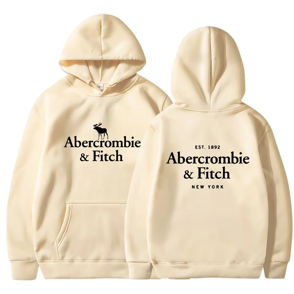 Abercrombie Velvet Hoodie Hoodie Men\'s and Women\'s Wear Autumn/Winter Couple\'s Top Loose