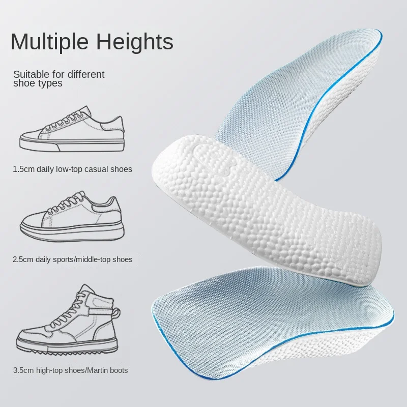 Arch Support with Elevated Insole, Invisible Soft Sole for Men and Women, Breathable Sports Shock Absorption Insole