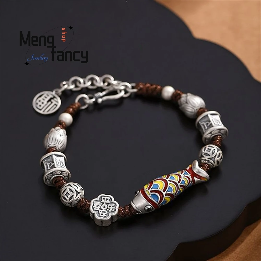 

New Enamel Koi Bracelet For Men And Women, Retro Ethnic Style Woven Ashore Bracelet Fashion Exquisite Elegant Jewelry Popular