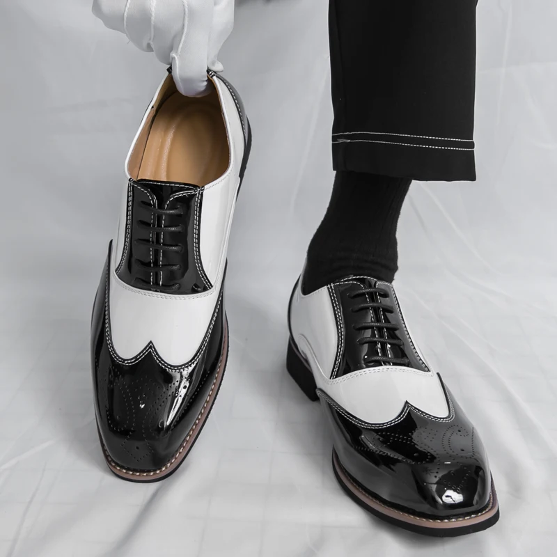 

Men Luxury Oxfords Business Formal Office Men Shoes Boos Dress Male Wedding Shoes Handmade Flats 2025 New Classic Leather Shoes