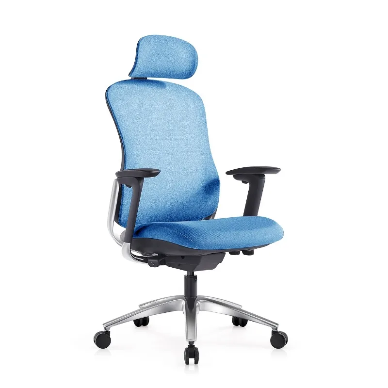 Comfortable Blue Fabric Height Adjustable Ergonomic Office Chair Aluminum Waist Support Office Chair