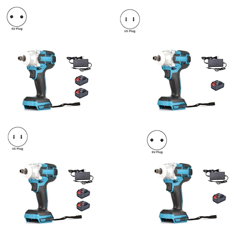 520N.M Cordless Electric Impact Wrench Brushless Electric Wrench Hand Drill Socket Power Tool Easy To Use For 1Battery EU Plug