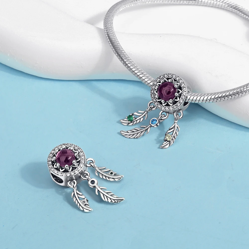 Exquisite 925 Sterling Silver Love Elephant Cloud Tassel Dream Catcher String Decoration Fit DIY Bracelet Necklace Cute Gifts