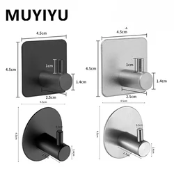 MUYIYU Adhesive Wall Hook Stainless Steel Towels Hooks Hanging Key Holder Bag Hanger Bathroom Accessories Kitchen Organizer