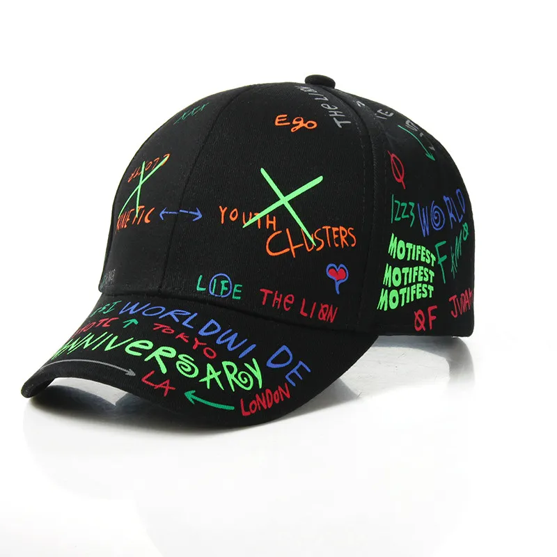 4-8 Years Children Snapback Hat Personality Street Dance Sun Peaked Cap for Boy and Girl Fashion Kids Graffiti Baseball Cap Hat