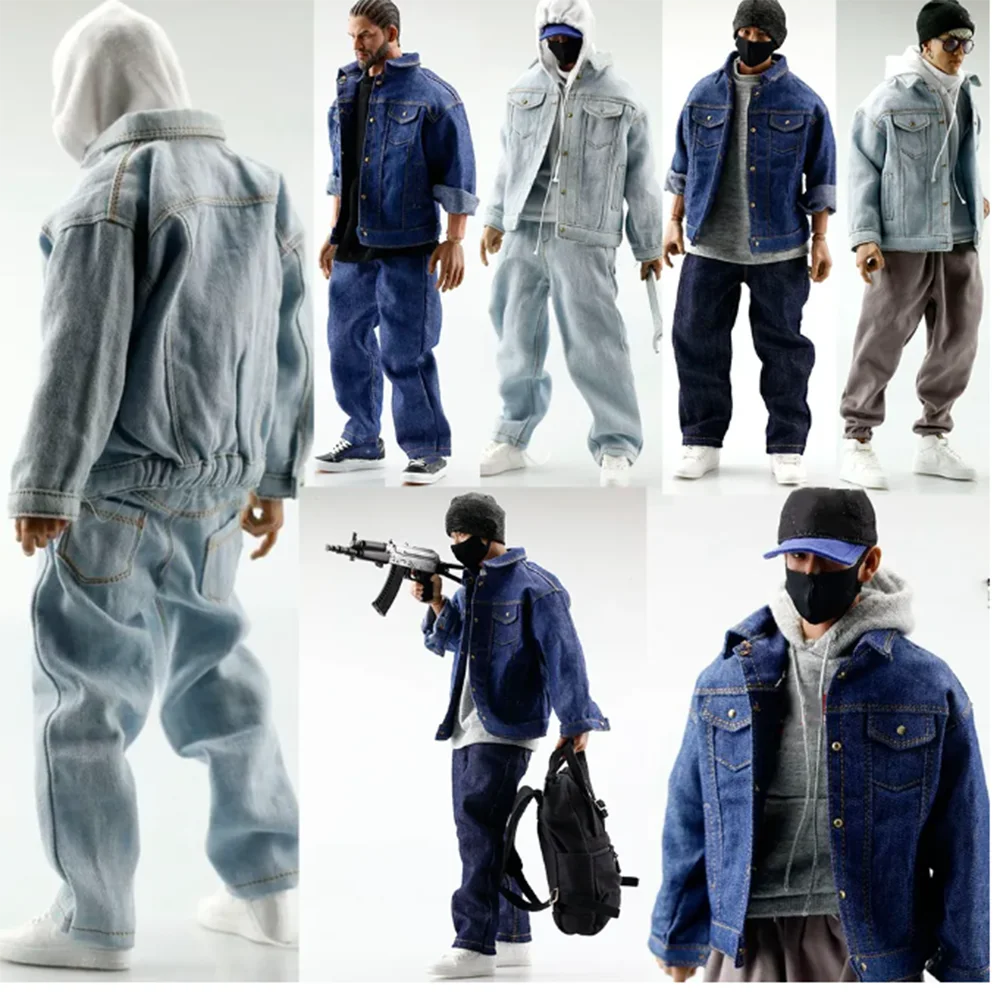 

1/6 Scale Male Denim Jacket Short Loose Shirt Clothes Accessory Soldiers Trend Coat Model For 12 Inches Man Action Figure DOll