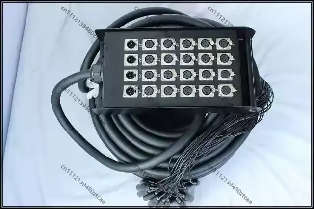 24 Channel Stage Junction Box, 50m Shielded Balanced Audio Signal Cable